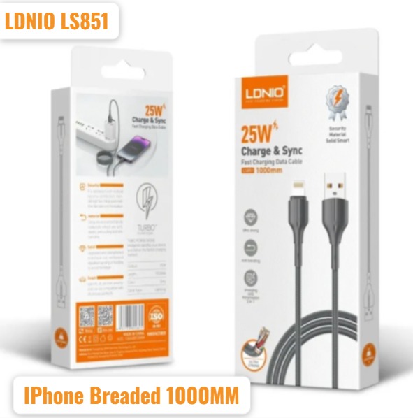 LDNIO LS851 BREADED IPHONE CABLE 